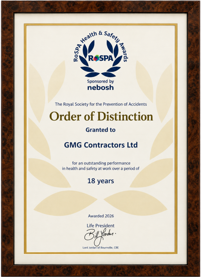 RoSPA Order of Distinction Certificate - 18 years